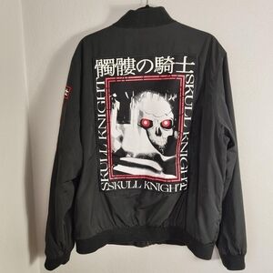 Atsuko Men's Berserk Skull Knight Lightweight Zip Up Bomber Jacket Graphic XL